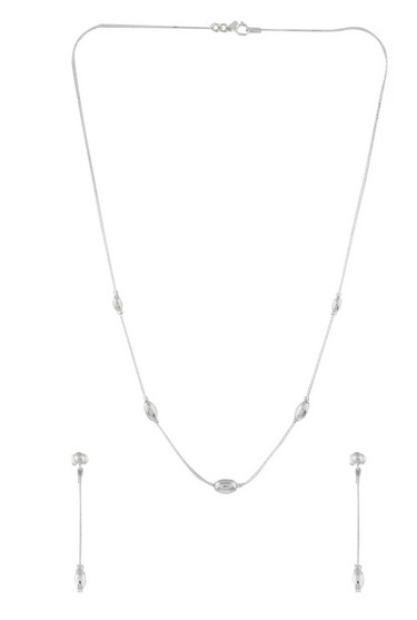 Set collar y aretes con esferas y ovalos